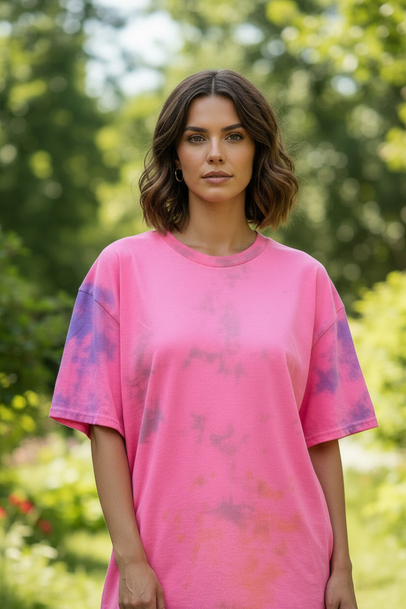 Bright Pink Tie-Dye Tee