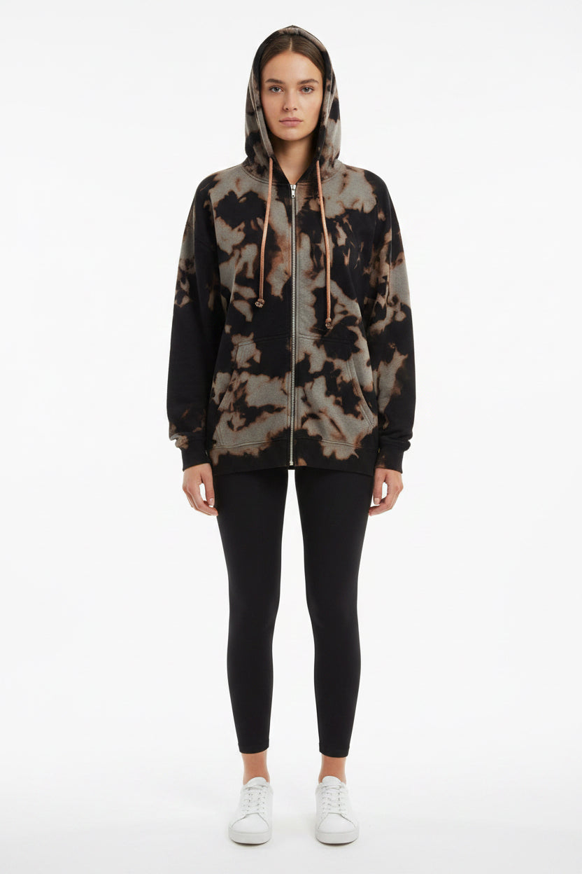 Black hoodie bleached